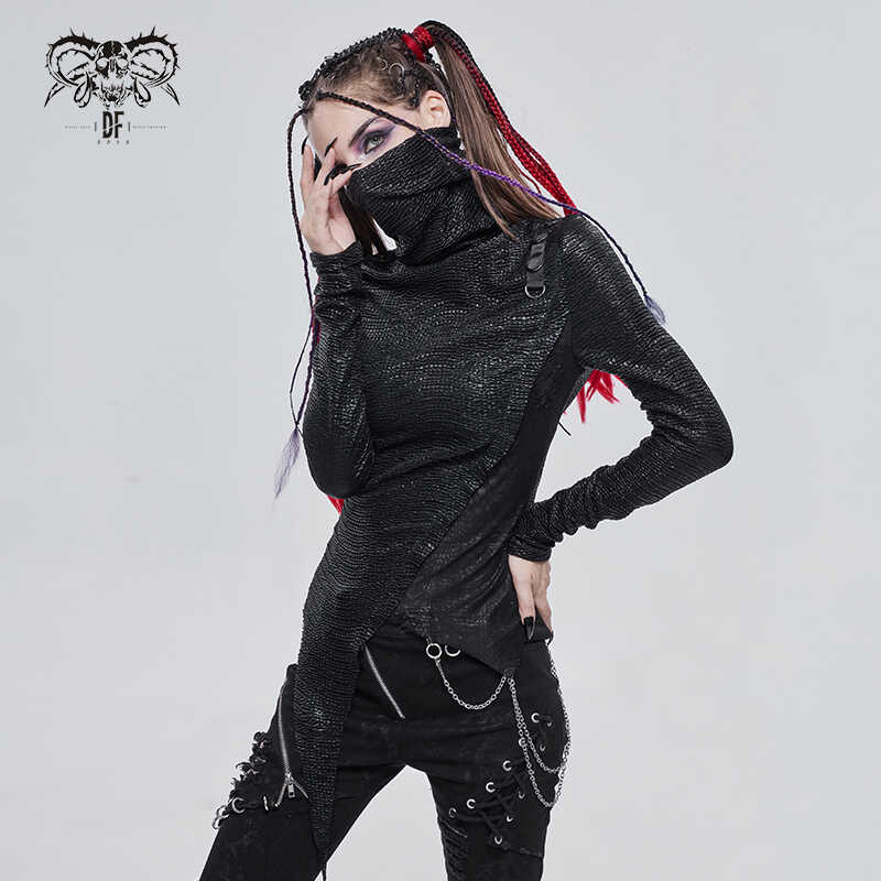 长袖暗黑高领恶魔TT181褶皱朋克