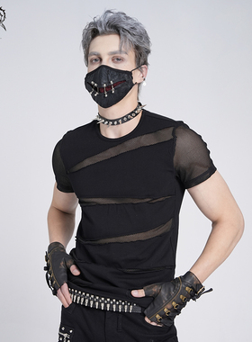 Devil fashion 男款分割菱形网T恤【TT060】