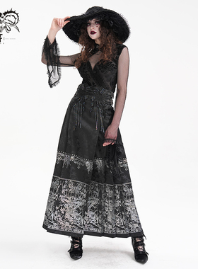 Devil fashion 新中式刺绣马面裙女复古中国风半身裙【SKT212】