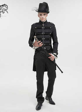 Devil fashion 哥特暗花纹四排扣外套【CT19901 CT19902】