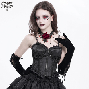 Devil fashion恶魔时尚 玫瑰花提花吊带束身衣【CST00801/02】