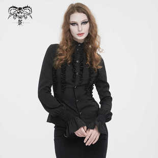 Devil fashion 复古哥特雪纺花边立领衬衫【SHT10601 SHT10602】