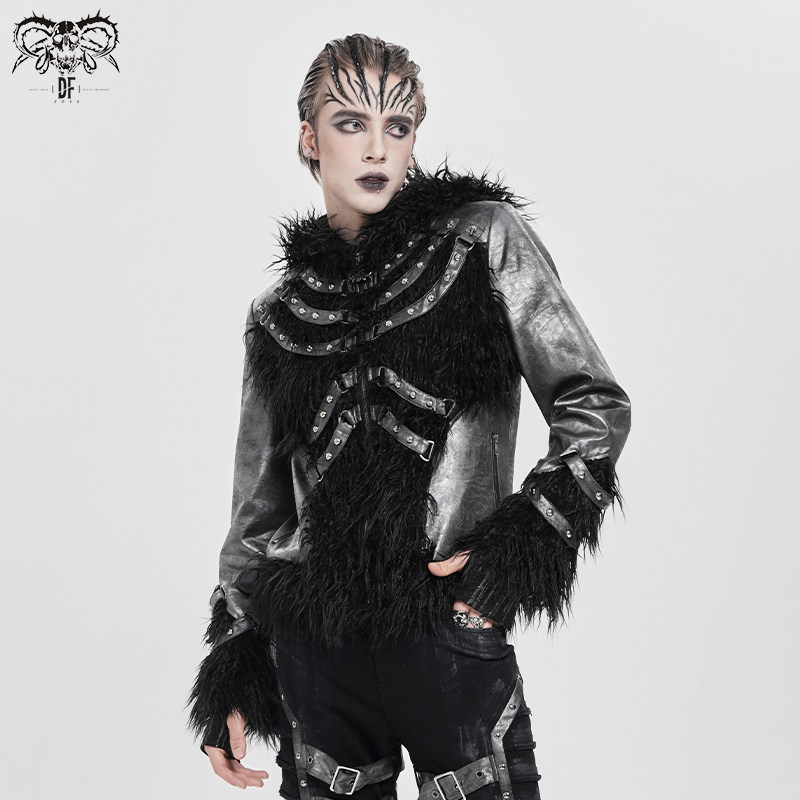 DEVIL FASHION恶魔时尚前片多袢朋克连帽长袖外套【CT273】