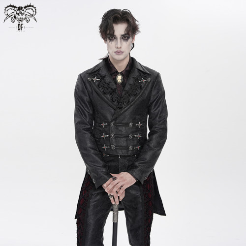 DEVIL FASHION恶魔时尚哥特亮光提花外套【CT281】