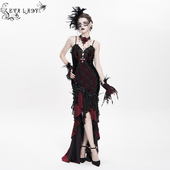 新年战袍吊带鱼尾哥特珠帘束型拖尾连衣裙ESKT06301 EVA LADY
