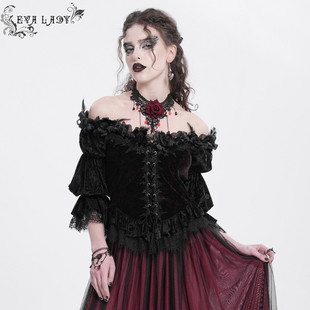 洋气女装 刺绣衬衫 蕾丝宫廷欧美辣妹上衣 ETT04001 EVA LADY