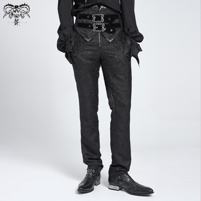 Devil fashion恶魔时尚 原创设计亚文化哥特带腰封高腰长裤PT278
