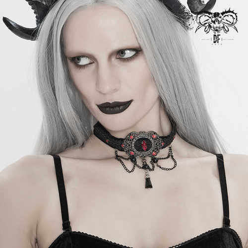时尚酒红哥特饰品Devilfashion