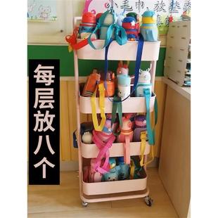 幼儿园儿童保温杯水杯存放架移动手推车储物架户外婴儿用品小推车