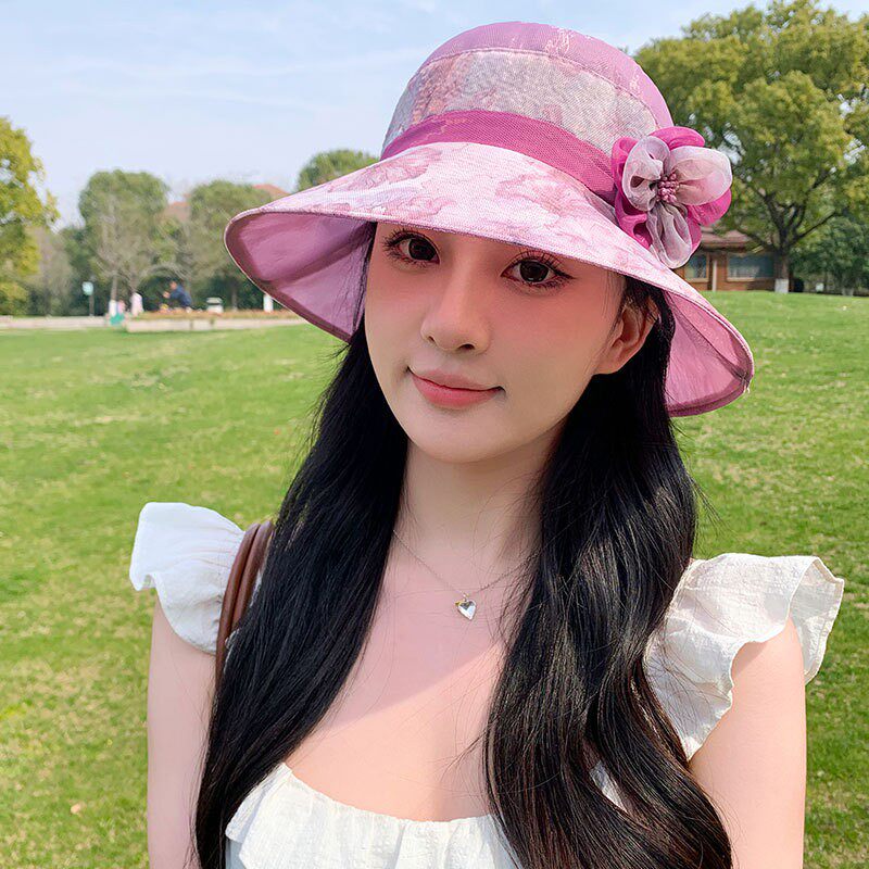 时尚遮阳帽子2026女士妈妈春夏季沙滩太阳渔夫帽户外中老年盆帽ZL