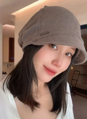 春秋显脸小简约堆堆帽大头围