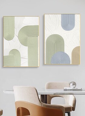 北欧inas风客厅背景墙装饰画奶油风餐厅壁画玄关抽象肌理感挂画