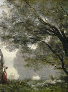 手绘风景油画临摹柯罗蒙特枫丹的回忆Memory of Mortefon.taine