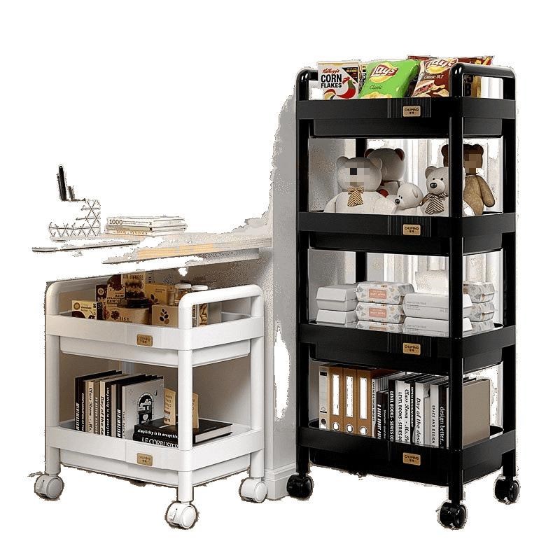 书架地置EDY物架落家用易多层B带轮童儿玩具收纳阅读简移动小推车