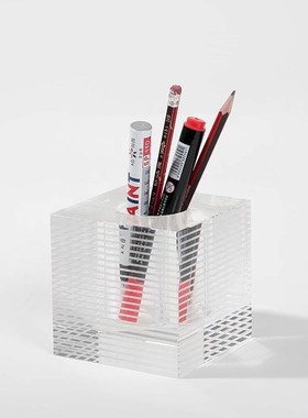 简约现代轻奢水晶笔筒摆s件酒店会所售楼处样板房办公室桌面装饰