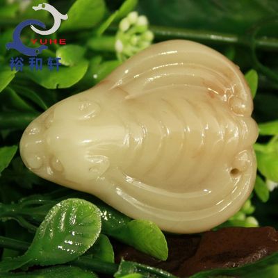 寿山石手件国石真品 芙蓉冻石 福在C眼前 蝙蝠手把件【裕和轩】-2