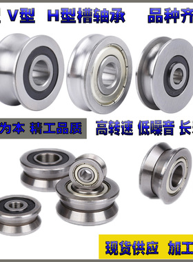 外圈带凹槽轴承导轨滑轮导向过轴U型V型H型槽轴承LR5301 12*42*19