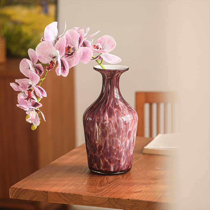 幻彩紫韵玻璃花瓶餐桌中古设计感家居装饰摆件复古细口插花花器,电子元器件市场,电线扎带/束线带,淘宝优惠券,粉丝福利购,淘宝优惠卷