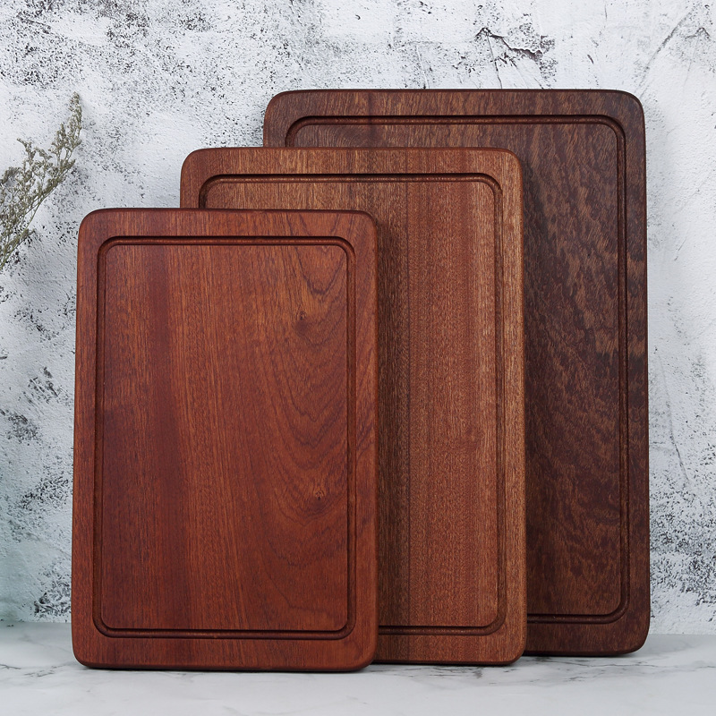 乌檀木牛排板实木披木板 烧烤小吃西餐牛排板 木制方形面包餐托盘