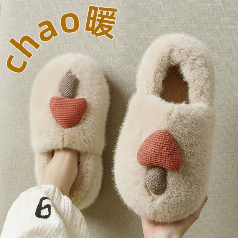 棉拖鞋女士冬季包跟保暖家居室内厚底可爱月子加绒情侣外穿棉鞋男