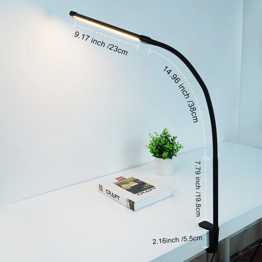 USB夹子灯led护眼台灯10档调光5档调色看书灯卧室床头灯可调光