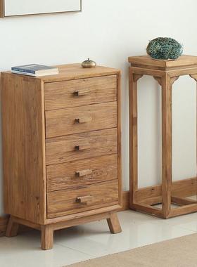 老榆木五斗柜实木老榆木斗橱客厅抽屉收纳柜子储物卧室榆木家具