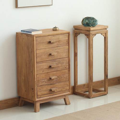 老榆木五斗柜实木老榆木斗橱客厅抽屉收纳柜子储物卧室榆木家具