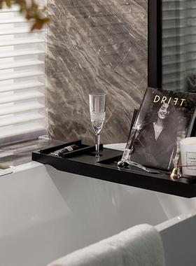 样板间卫生间网红浴缸架摆件浴室柜洗手盆软装饰品木制收纳置物架