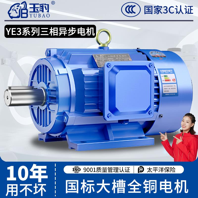 三相异步电动机电机380v全铜0.75/1.1/1.5/2.2/3/4/5.5/7.5KW千瓦