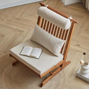 躺椅阳台休闲懒人椅中岛乔治摇椅中古北欧复古实木侘寂单人沙发椅