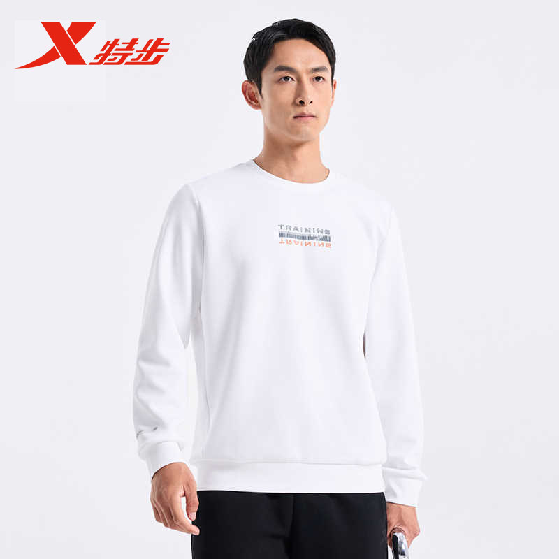 特步男子简约休闲运动套头卫衣图片