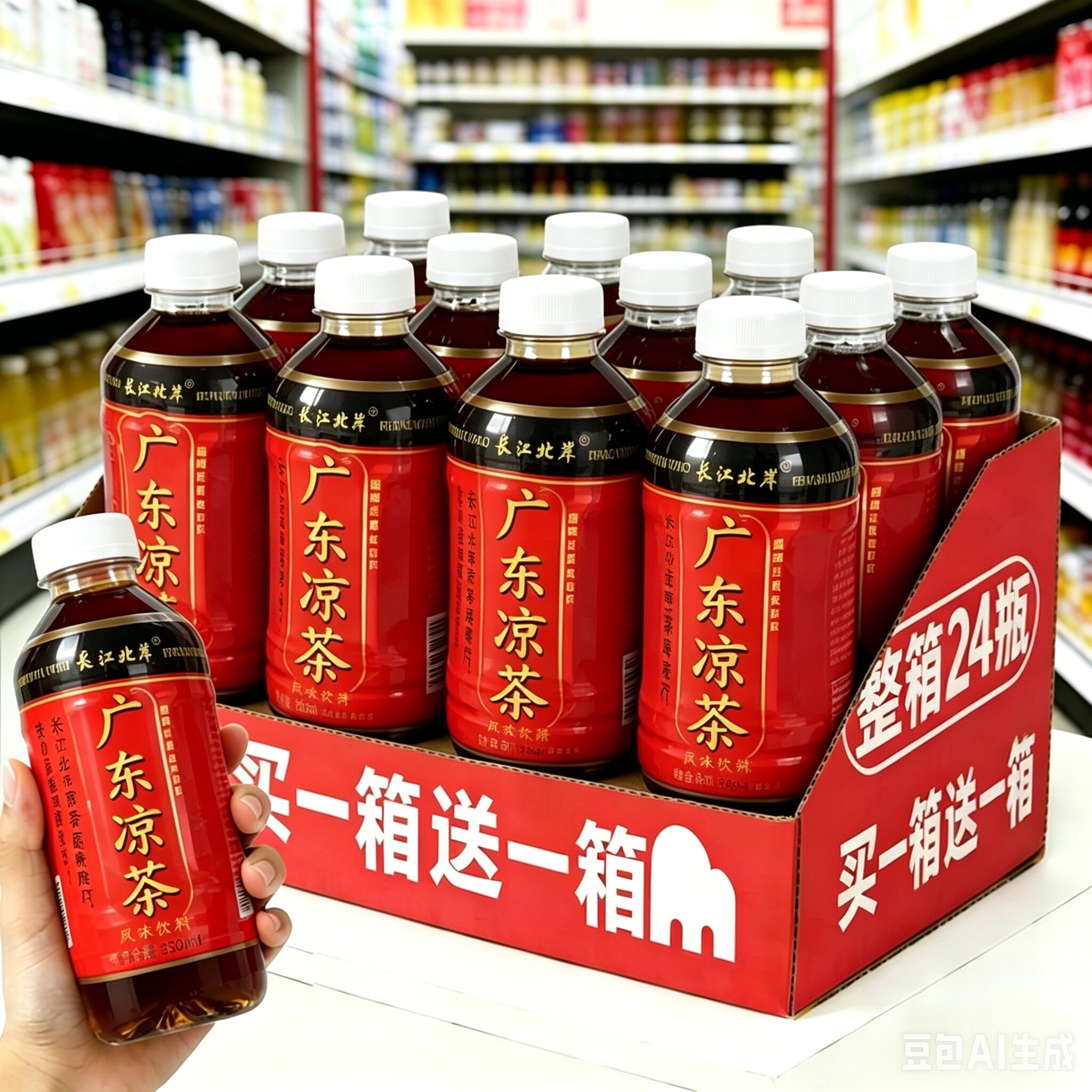 【买一送一】广东凉茶解腻清爽补水350ml*24瓶整箱特惠装夏日解渴