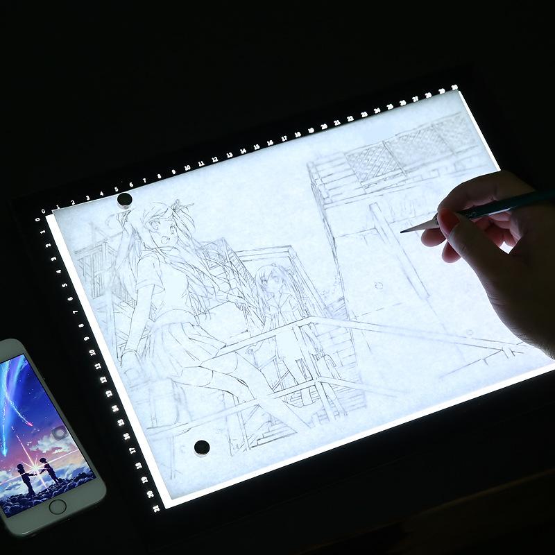 拷贝台led写临摹发光透2透光工具图画板a4a绘画板aW1工笔专业级拓