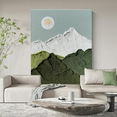 .约原创b手《旭日升》客厅装饰肌关东挂简卧室理玄绘定做