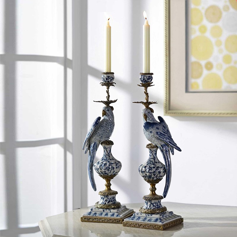 欧式纯铜烛台法式美式复古典奢华别墅餐桌装饰品壁炉X玄关蜡台摆