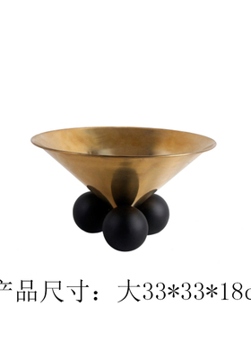 样板间装饰果盘艺术品玄r关轻奢花器工艺品博古架餐桌茶几软装摆