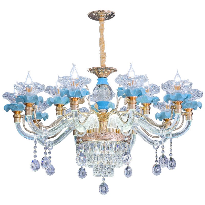 新款欧式水晶吊灯现代奢华大气家居客厅吊L灯餐厅卧室创意蜡烛灯