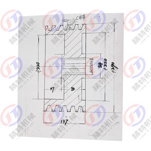 沈阳机床CW61100B/611s25B 一轴花键皮带轮 5槽皮带轮 外250 外29