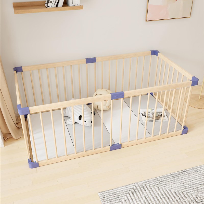 新品围栏防护栏实木婴儿地上游戏宝D宝室内家用爬爬垫门栅栏学步