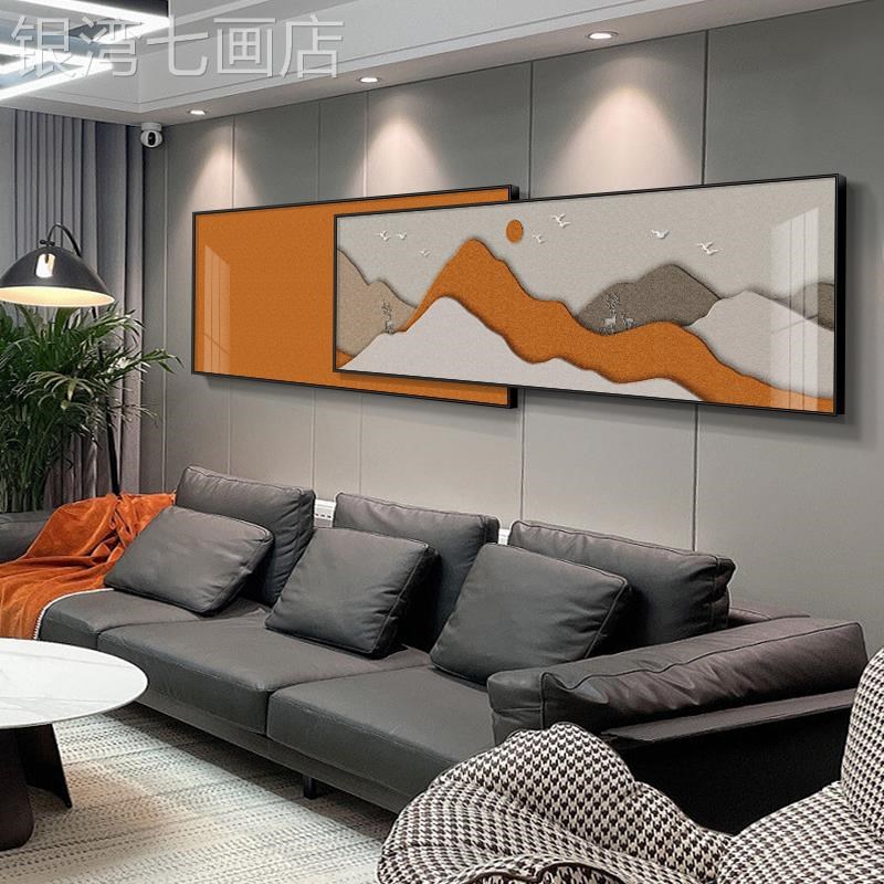 网红福发禄厅延绵客饰现抽象麋z装鹿室代床头画壁画叠加沙背景墙