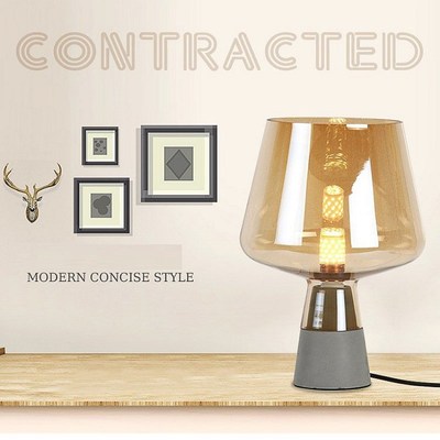 Modern Smoke Grey oIndustrial Table Lamp Bedroom Bedside Con