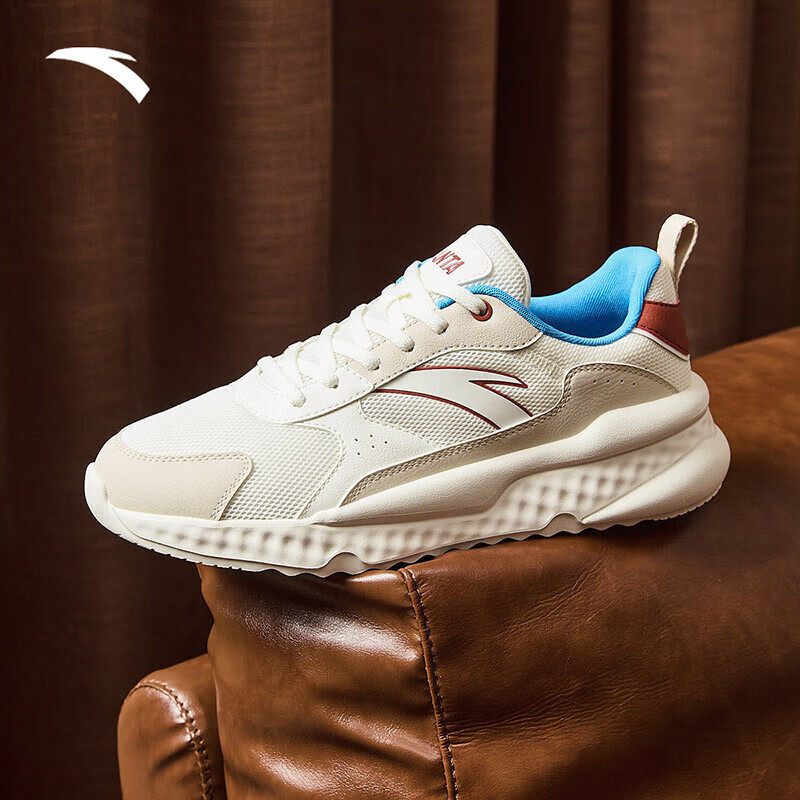 安踏男鞋跑步鞋春季新款皮面老爹鞋运动鞋官方旗舰男士鞋子休闲鞋