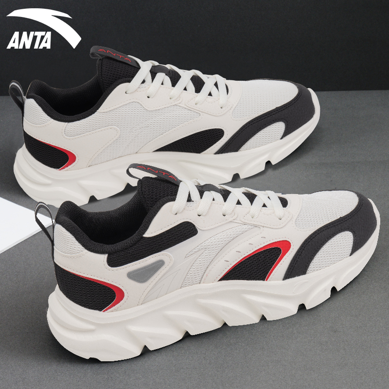 安踏男鞋轻便网面休闲运动跑步鞋