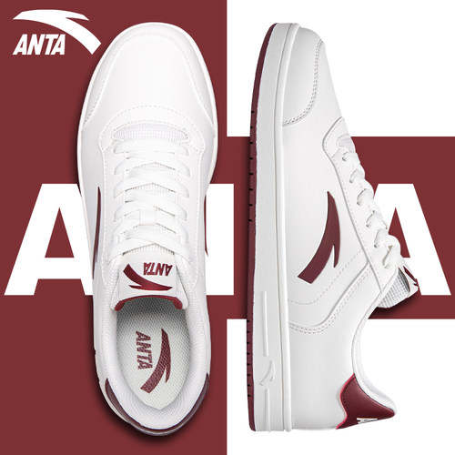 安踏板鞋男冬季皮面板鞋四季款