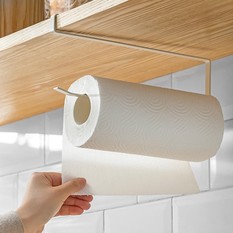 厨房纸巾架橱柜吊柜下挂用纸挂架子置物架卷纸保鲜膜收纳架挂杆架