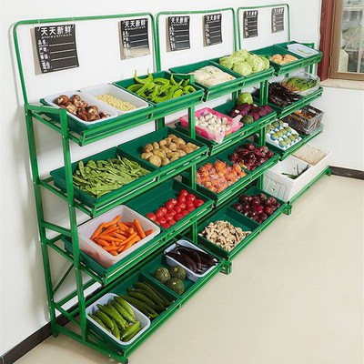 水果货架展示架加厚买菜卖水果置物架超市货架卖菜果果蔬架蔬菜架