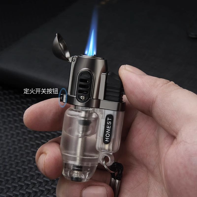 百诚充气打火机防风迷你小喷枪直冲蓝焰定火点艾灸点蚊香户外便携