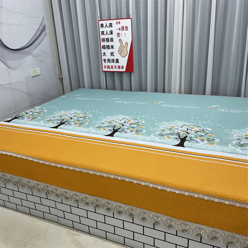 花边多功能四季床盖炕盖三层夹棉榻榻米双人床单农村炕垫双面铺盖