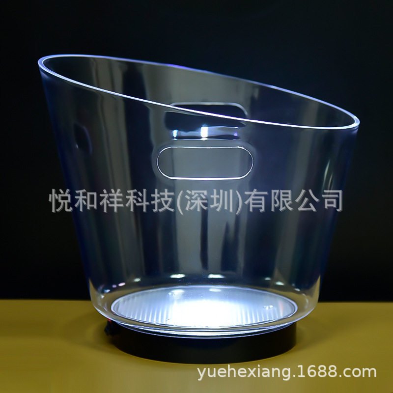 新款塑料透明发光高档冰镇酒吧香槟桶装酒冰块提手家用商用酒桶