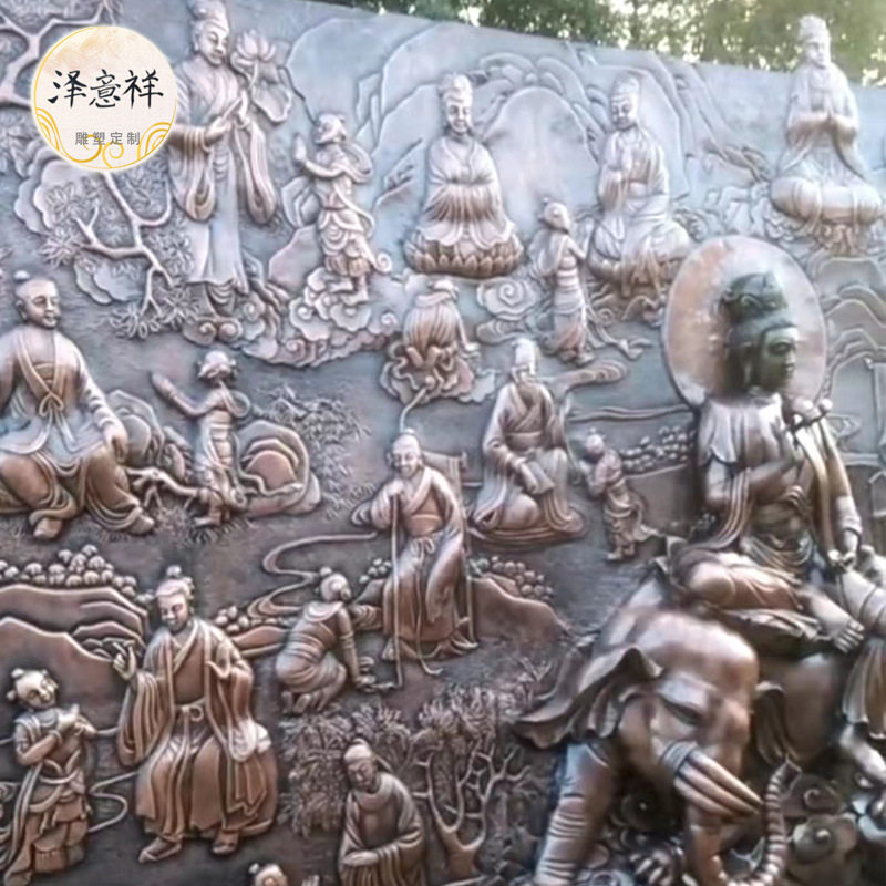 北京公司承接紫铜雕塑花草装饰紫铜壁画金属装饰锻铜浮雕立体